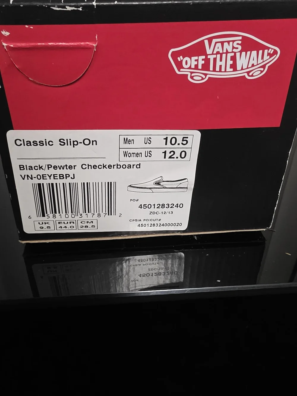 Vans Checkerboard Slip-On Loafers - Black and Gray